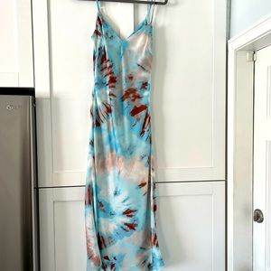 NASTYGAL tie-dye midi slip dress